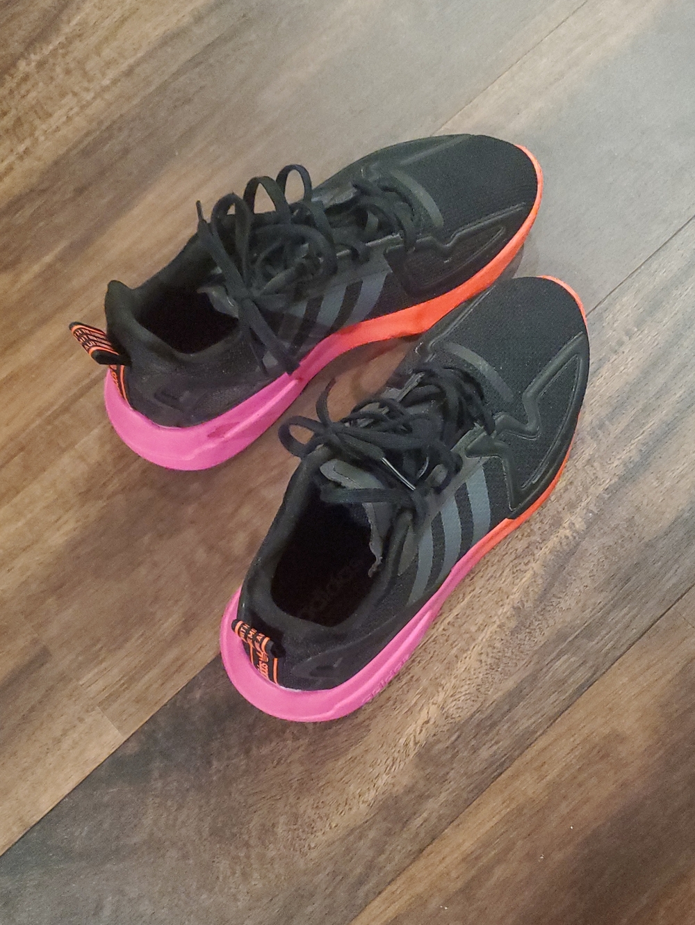 Adidas Sneakers with Pink and Orange Soles